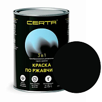 CERTA краска по металлу и ржавчине 3в1 черный глянцевый ~RAL 9005