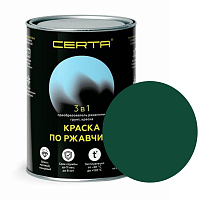 CERTA краска по металлу и ржавчине 3в1 зеленый глянцевый ~RAL 6005