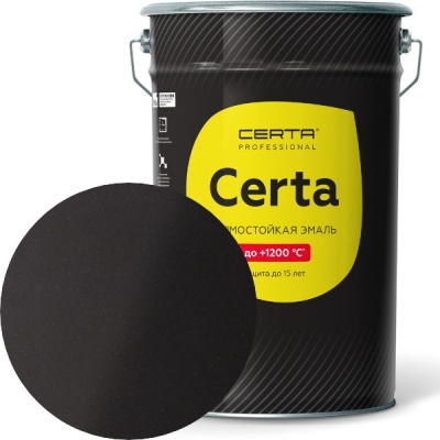 CERTA Professional эмаль антикоррозионная термостойкая до 800°С черный матовый ~RAL 9004 (25,0кг) CERTA Professional эмаль антикоррозионная термостойкая до 800°С черный матовый ~RAL 9004 (25,0кг)