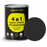 CERTA PLAST Грунт-эмаль по ржавчине 4в1, графит темный глянцевый