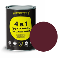 CERTA PLAST Грунт-эмаль по ржавчине 4в1, вишневый глянцевый (RAL3005)