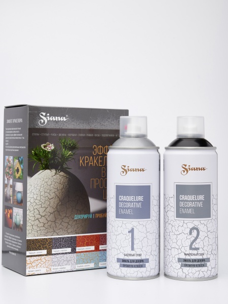 Набор для кракелюра Siana Craquelure серебро и черный 1040 мл