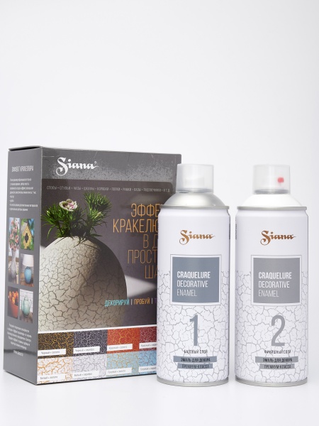 Набор для кракелюра Siana Craquelure лак прозрачный и белый 1040 мл