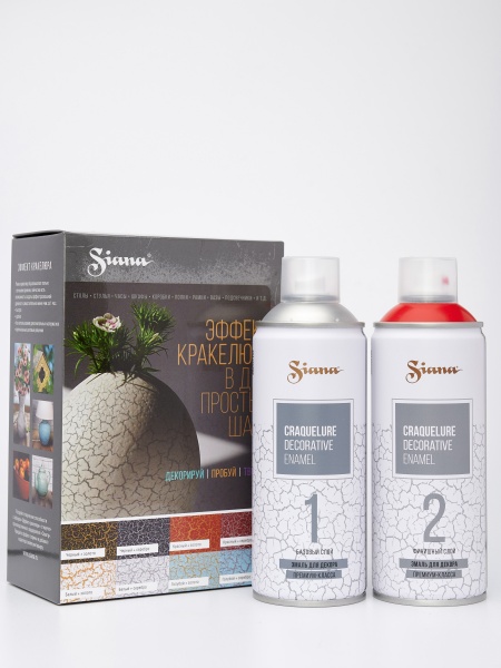 Набор для кракелюра Siana Craquelure лак прозрачный и красный 1040 мл