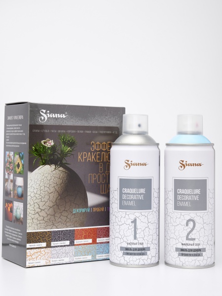 Набор для кракелюра Siana Craquelure лак прозрачный и голубой 1040 мл